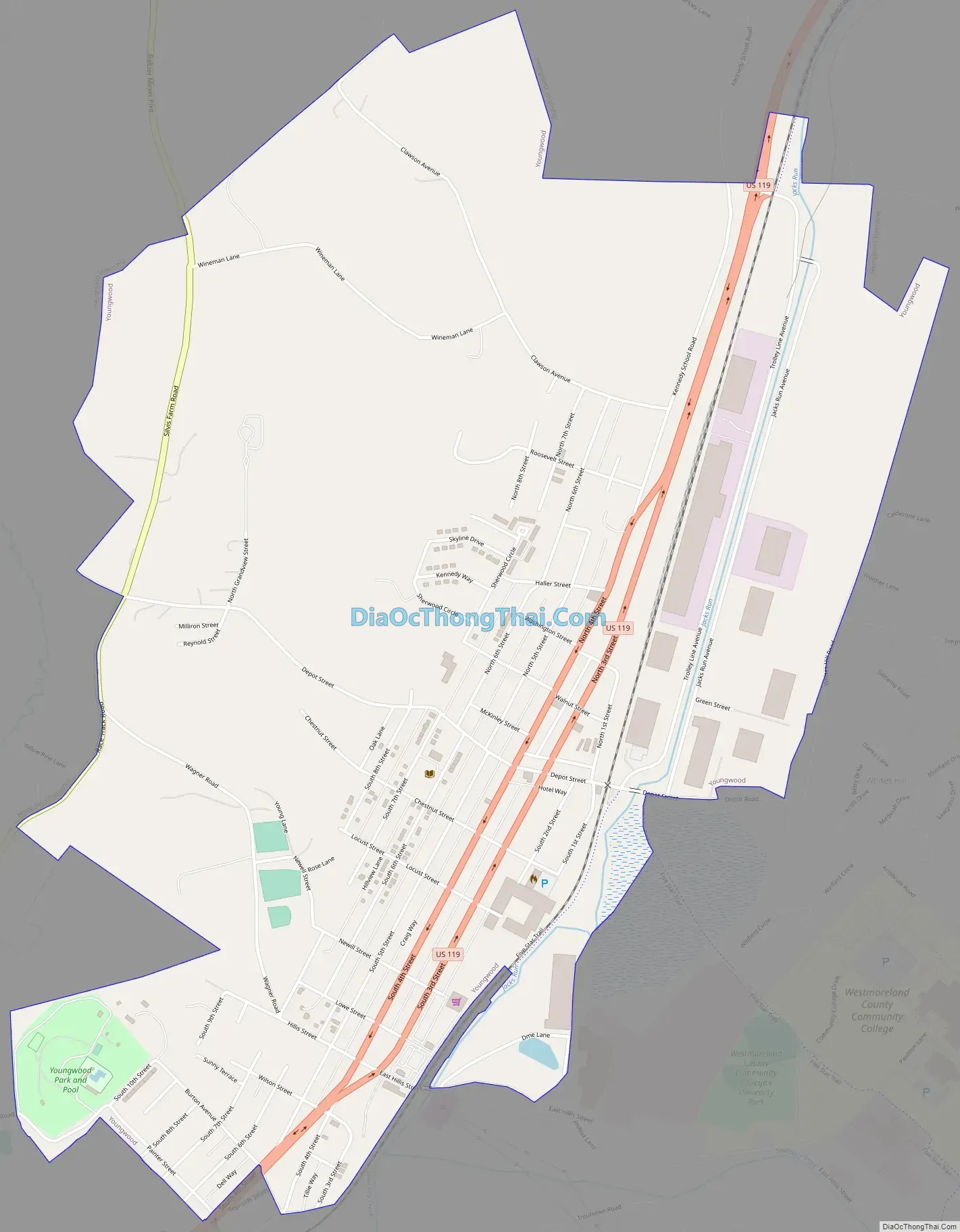 Map of Youngwood borough