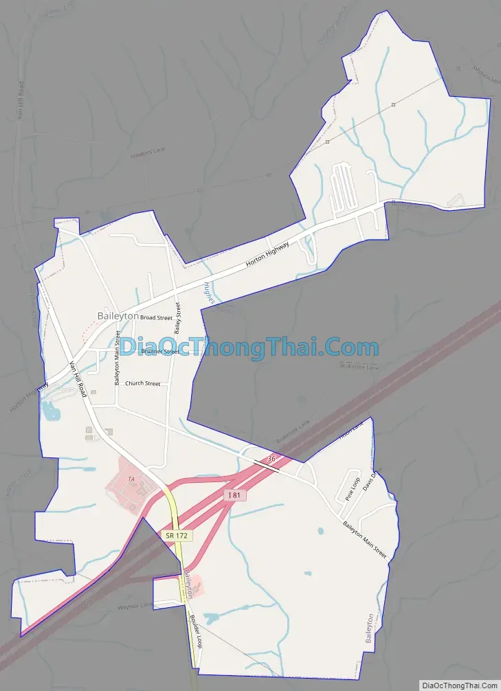 Map of Baileyton town, Tennessee