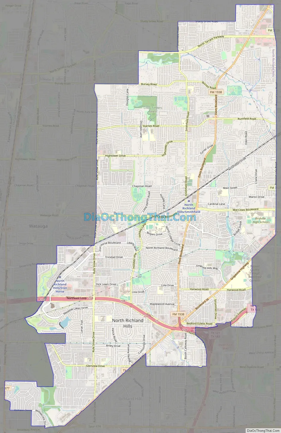 Map of North Richland Hills city