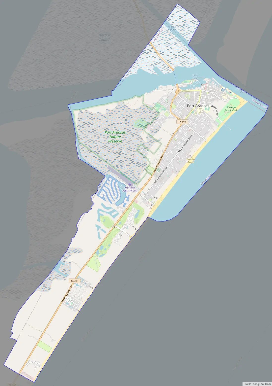 Map Of Port Aransas City 6772
