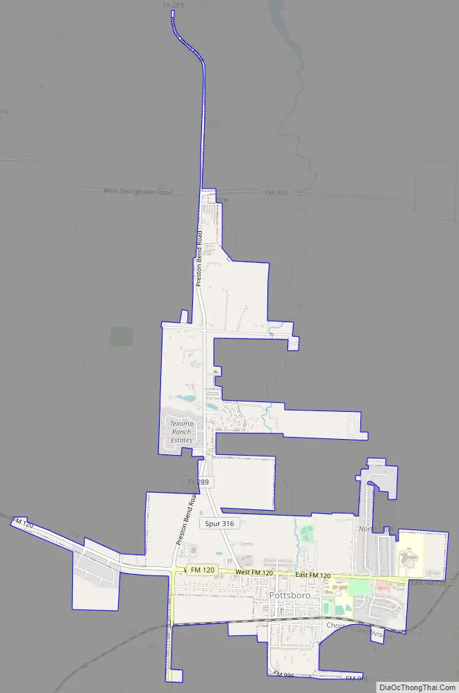 Map of Pottsboro town