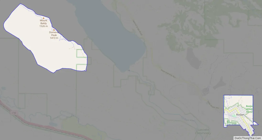 Map of Roslyn city, Washington
