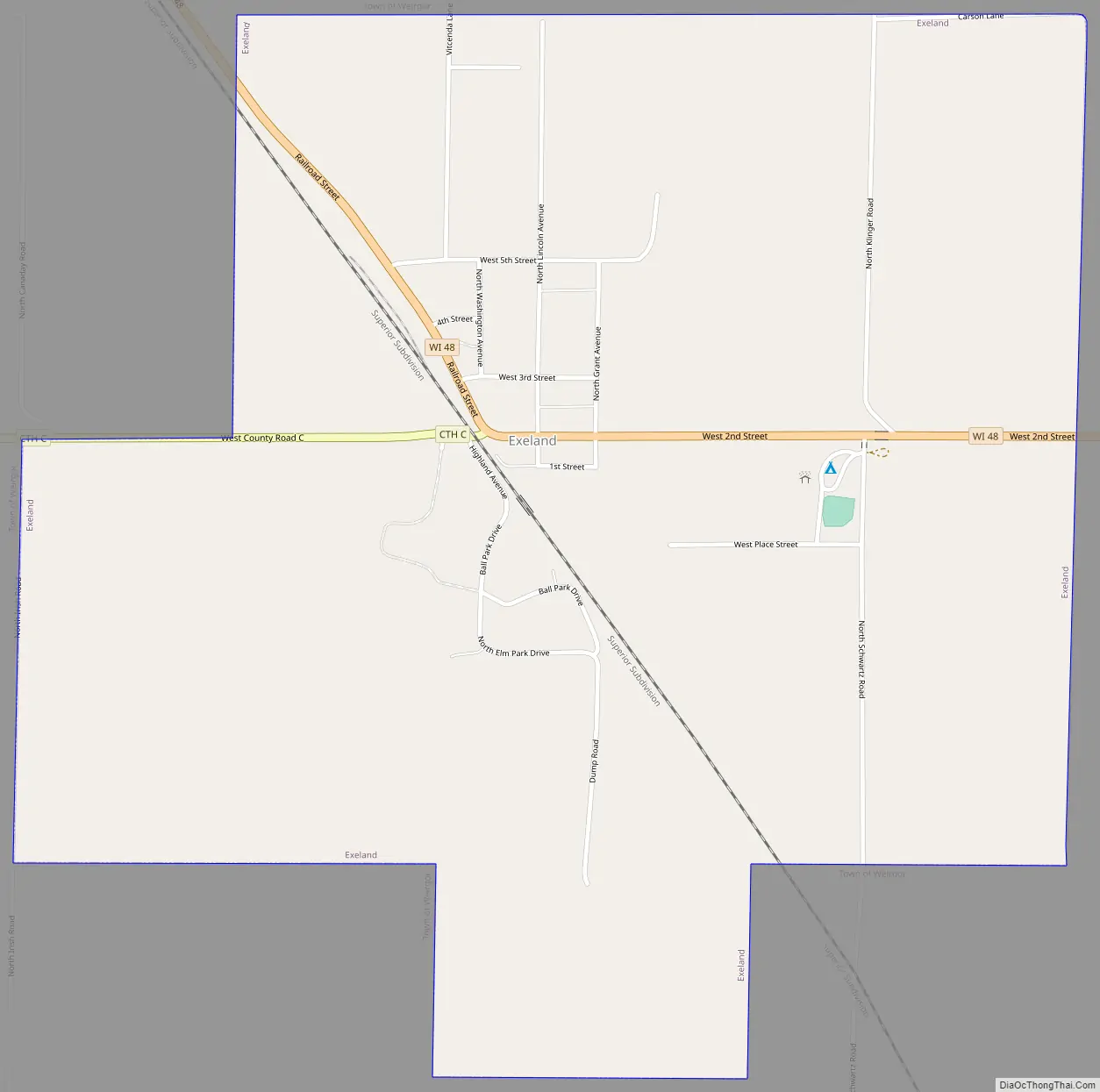 Map of Exeland village