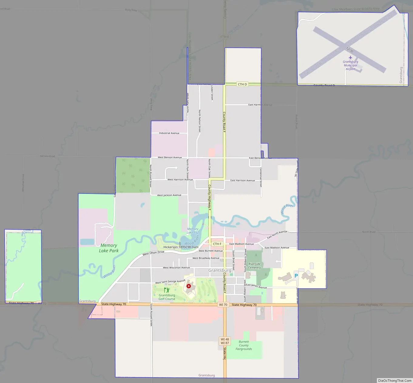 Map of Grantsburg village