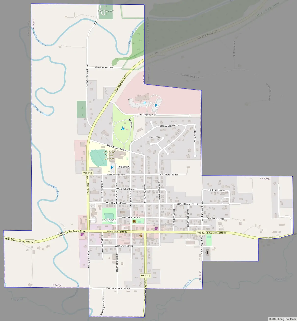 Map of La Farge village