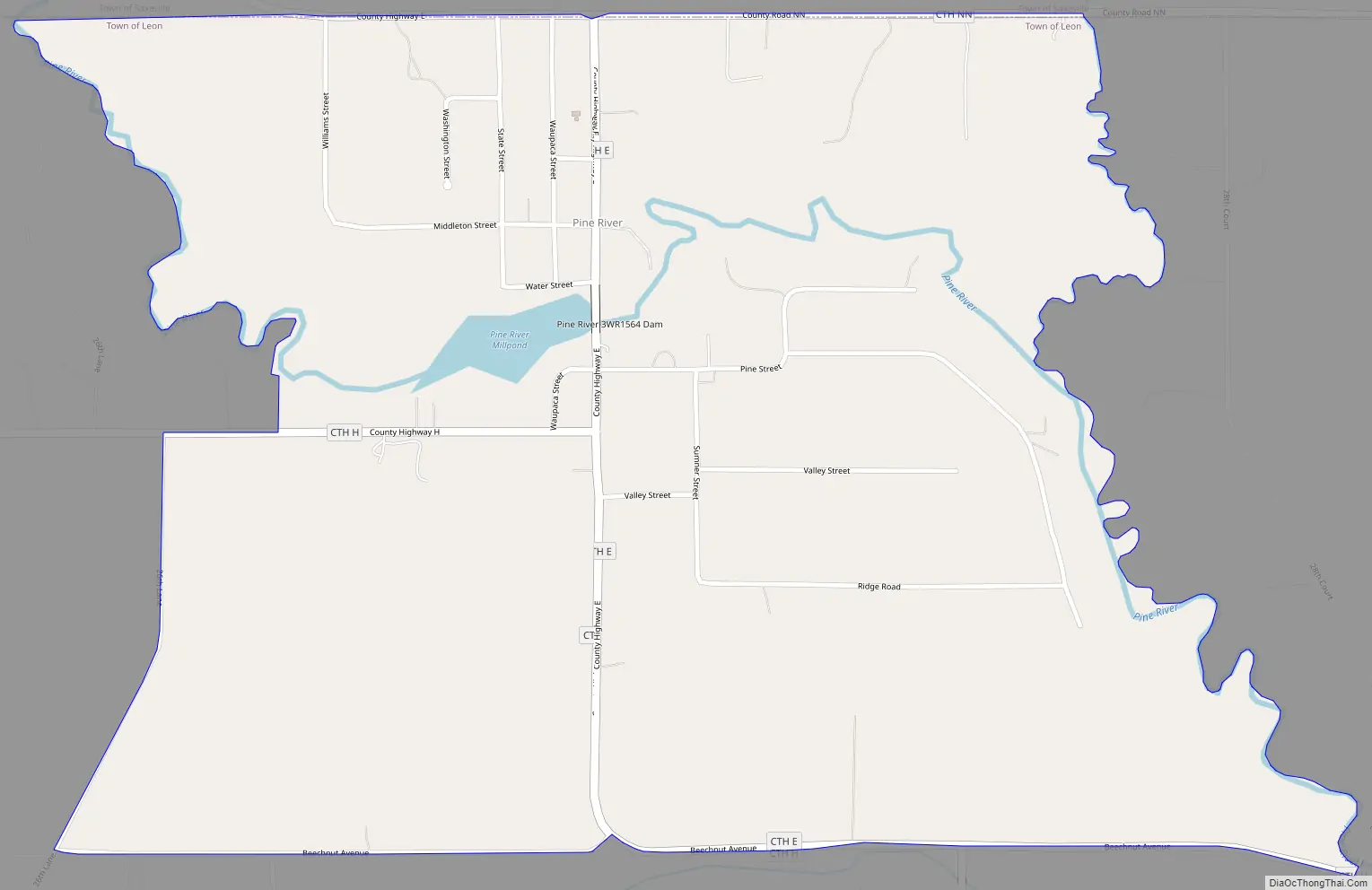 Map of Pine River CDP, Wisconsin
