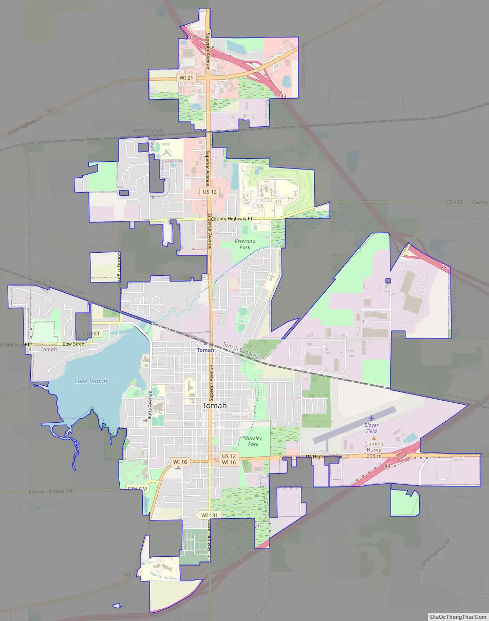 Map of Tomah city