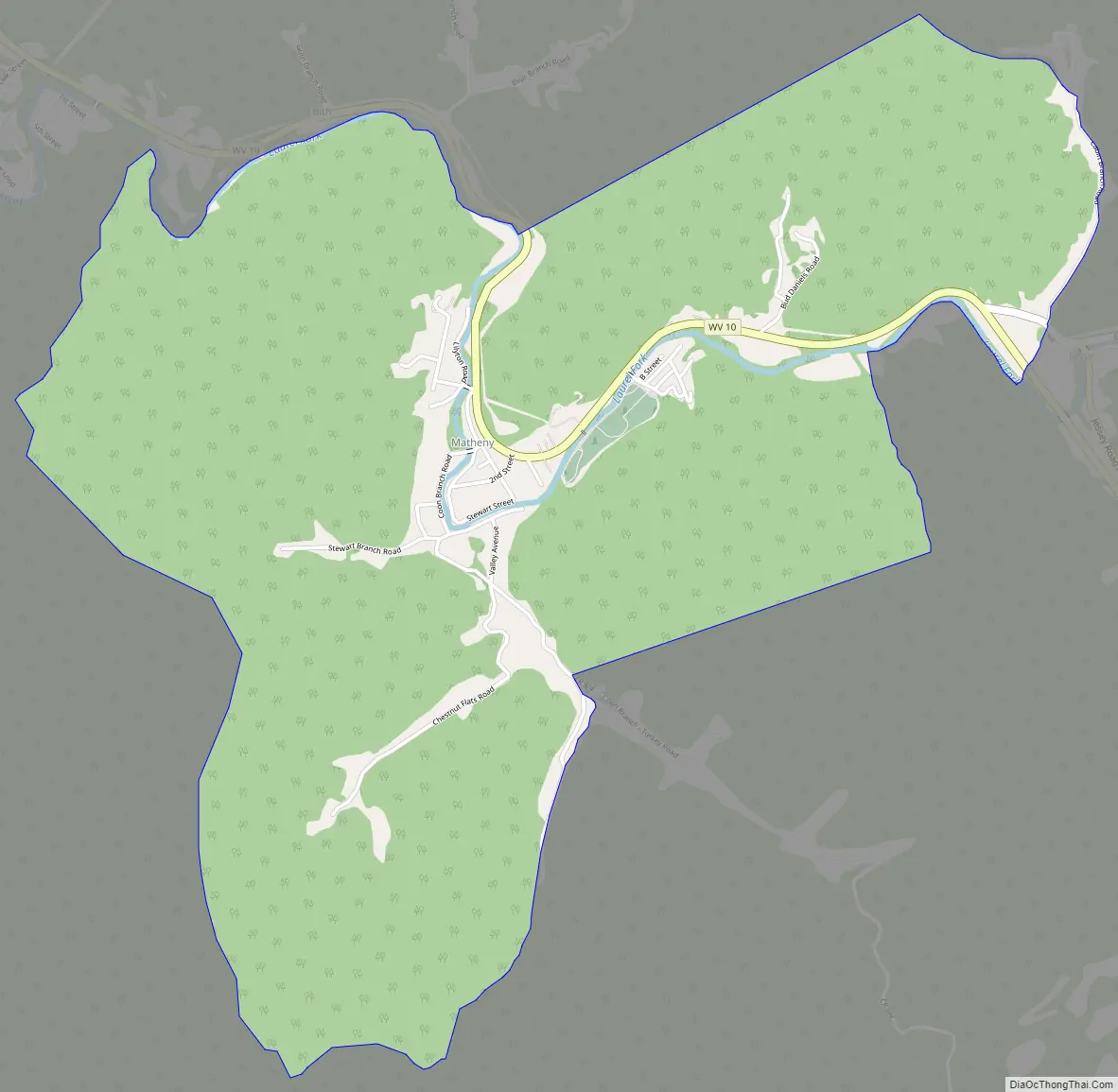 Map of Matheny CDP, West Virginia