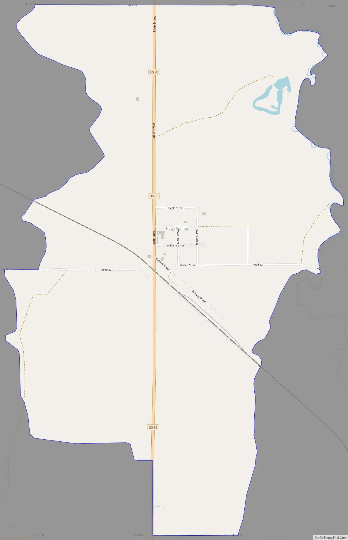 Map of Hawk Springs CDP