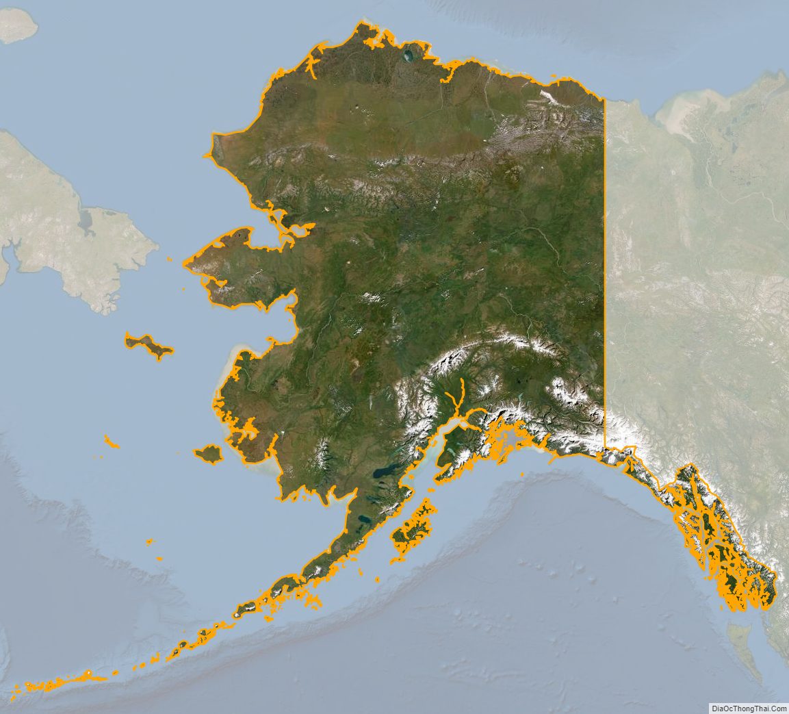 Alaska satellite map