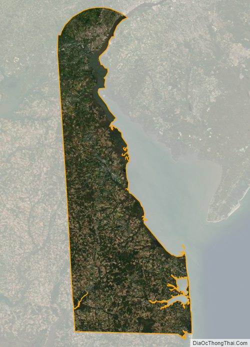 Bản đồ bang Delaware từ vệ tinh