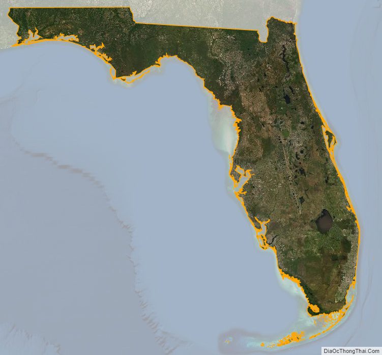 Bản đồ bang Florida từ vệ tinh