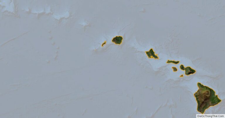 Bản đồ bang Hawaii từ vệ tinh