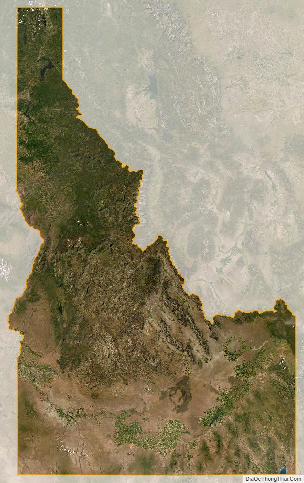 Bản đồ bang Idaho từ vệ tinh