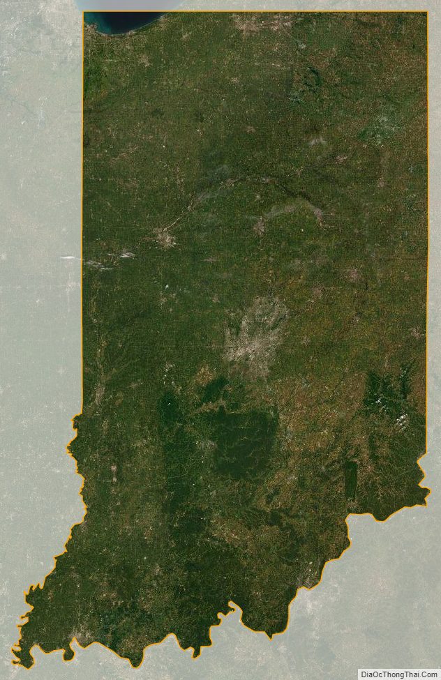 Bản đồ bang Indiana từ vệ tinh