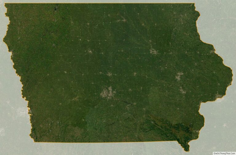 Bản đồ bang Iowa từ vệ tinh