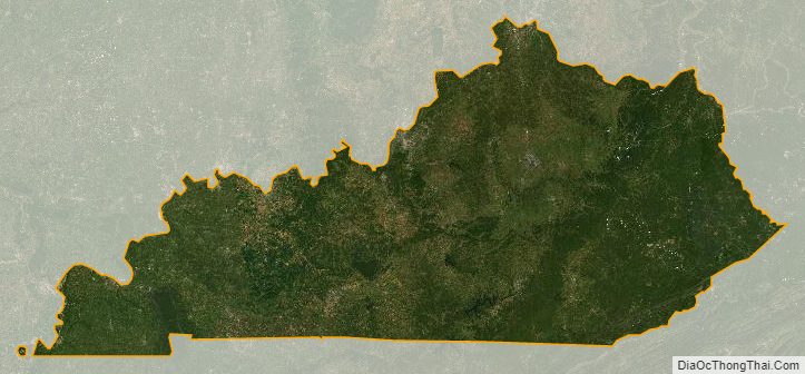Bản đồ bang Kentucky từ vệ tinh