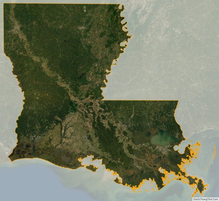 Bản đồ bang Louisiana từ vệ tinh