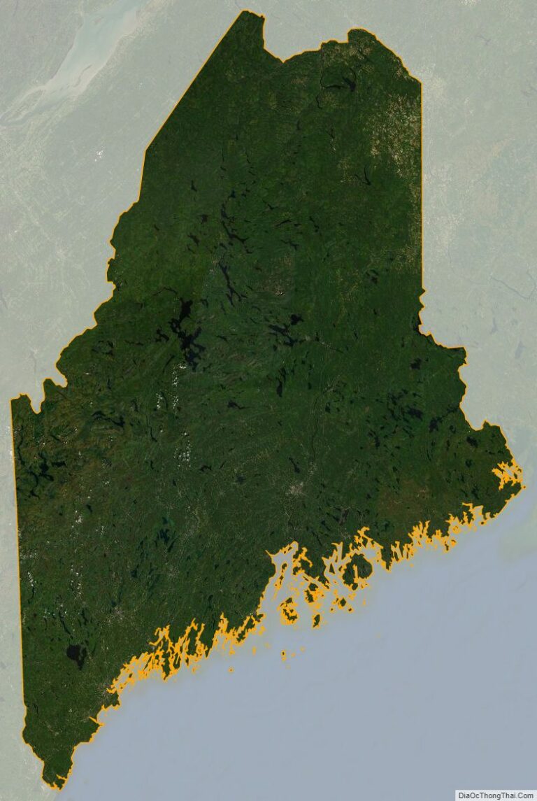 Bản đồ bang Maine từ vệ tinh