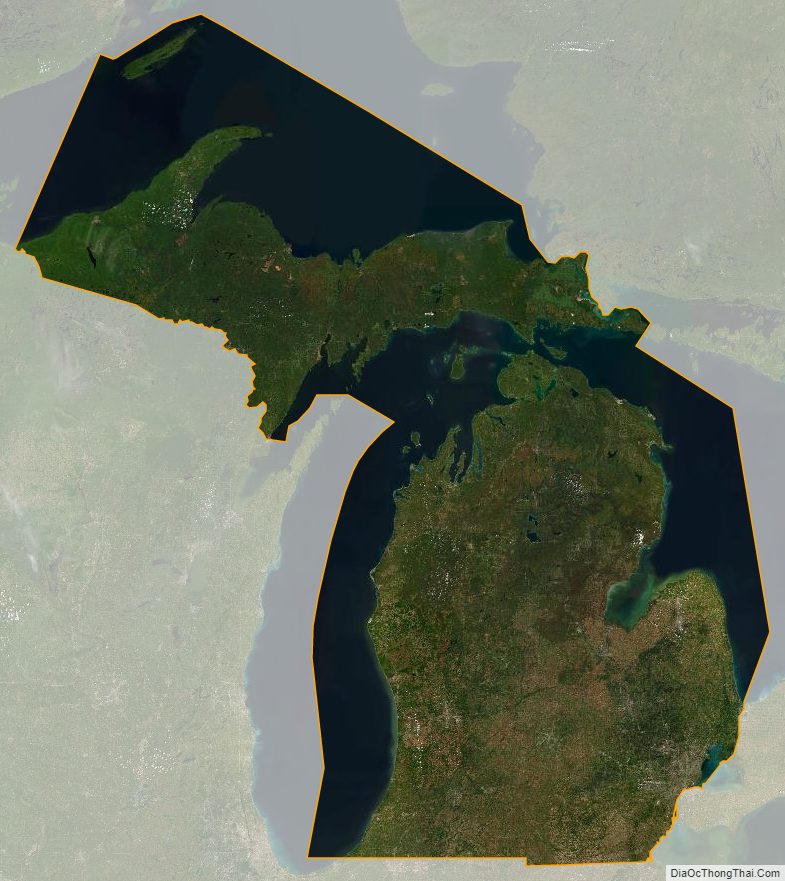Michigan satellite map