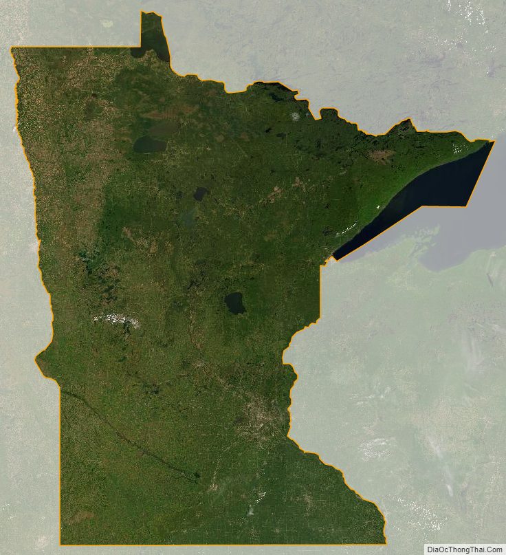 Bản đồ bang Minnesota từ vệ tinh