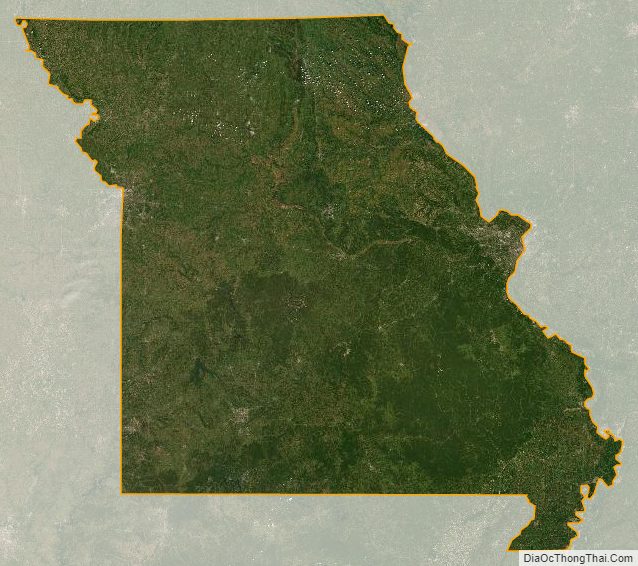 Bản đồ bang Missouri từ vệ tinh