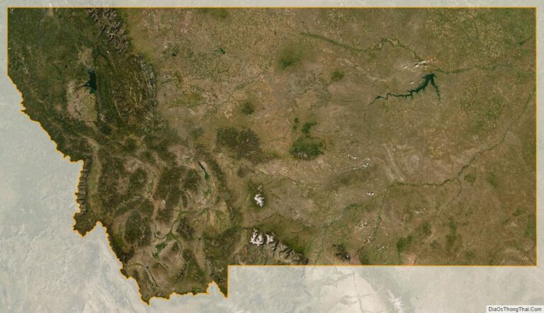 Bản đồ bang Montana từ vệ tinh