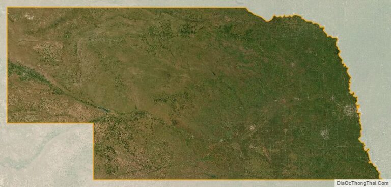 Bản đồ bang Nebraska từ vệ tinh