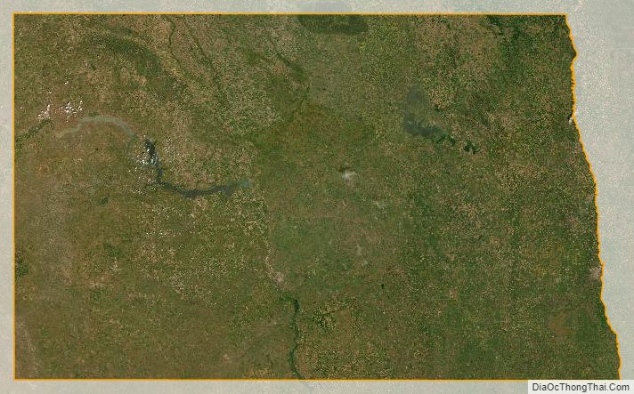 Bản đồ bang Bắc Dakota từ vệ tinh