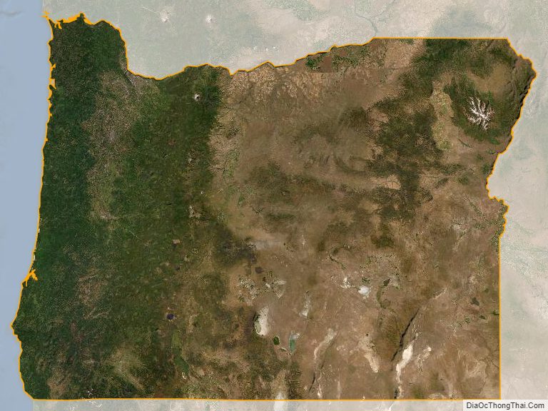 Bản đồ bang Oregon từ vệ tinh