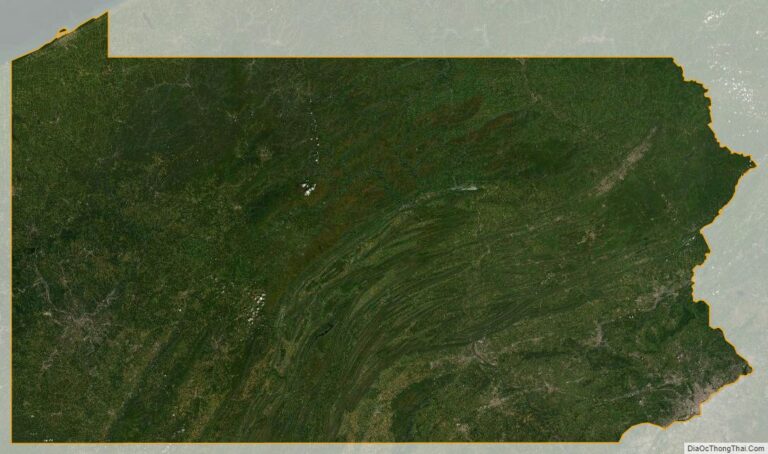 Bản đồ bang Pennsylvania từ vệ tinh