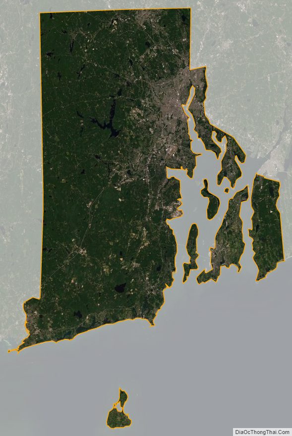 Bản đồ bang Rhode Island từ vệ tinh