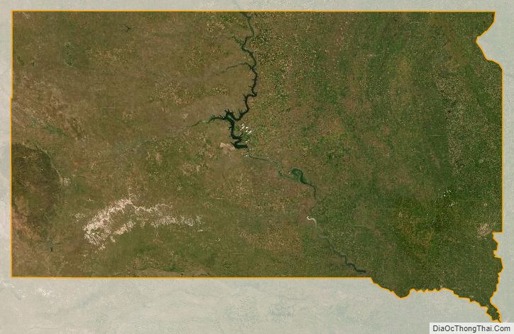Bản đồ bang Nam Dakota từ vệ tinh