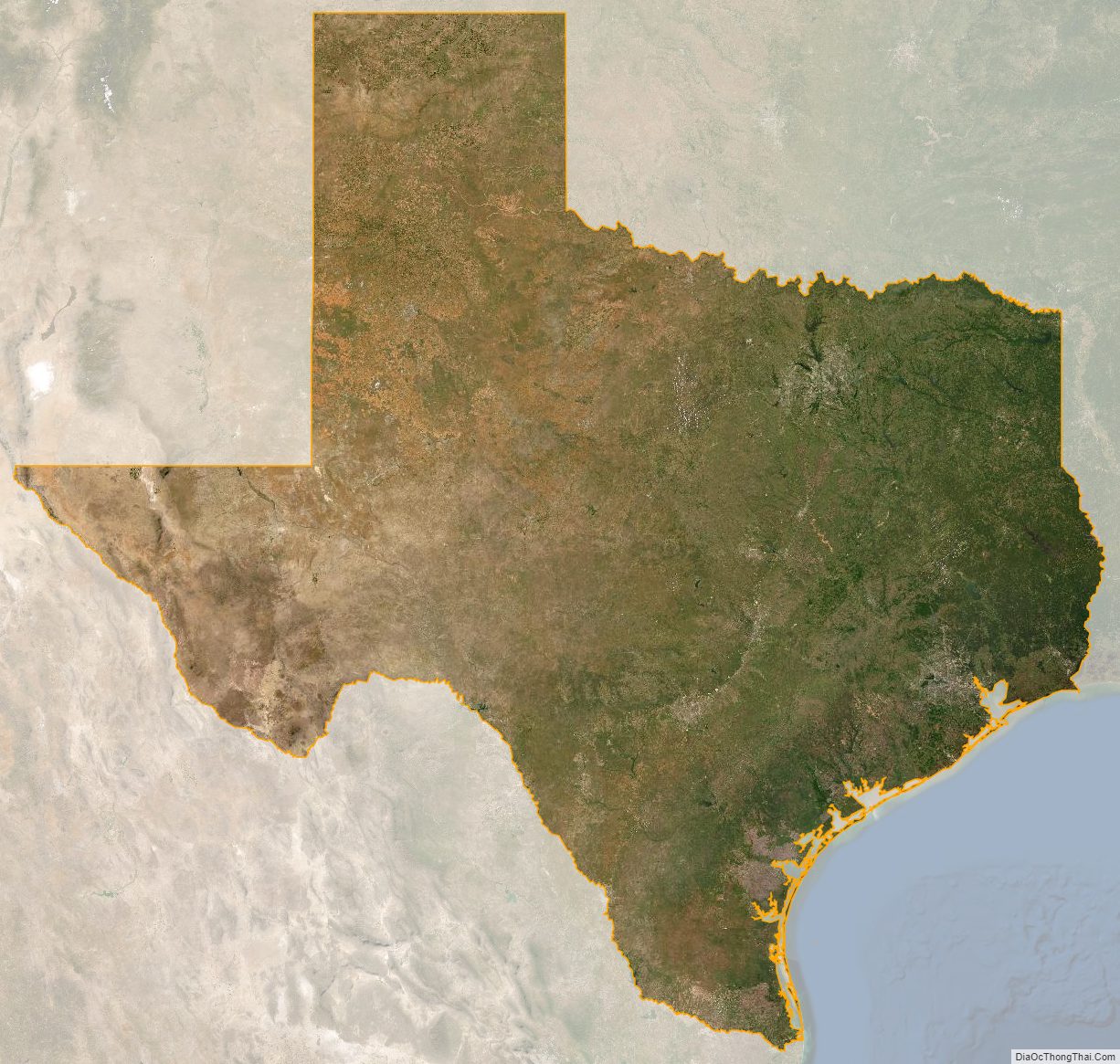 Texas satellite map