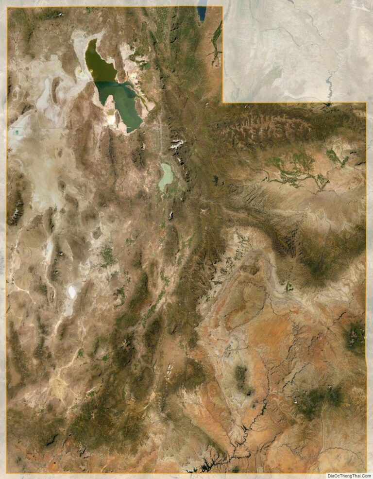 Bản đồ bang Utah từ vệ tinh
