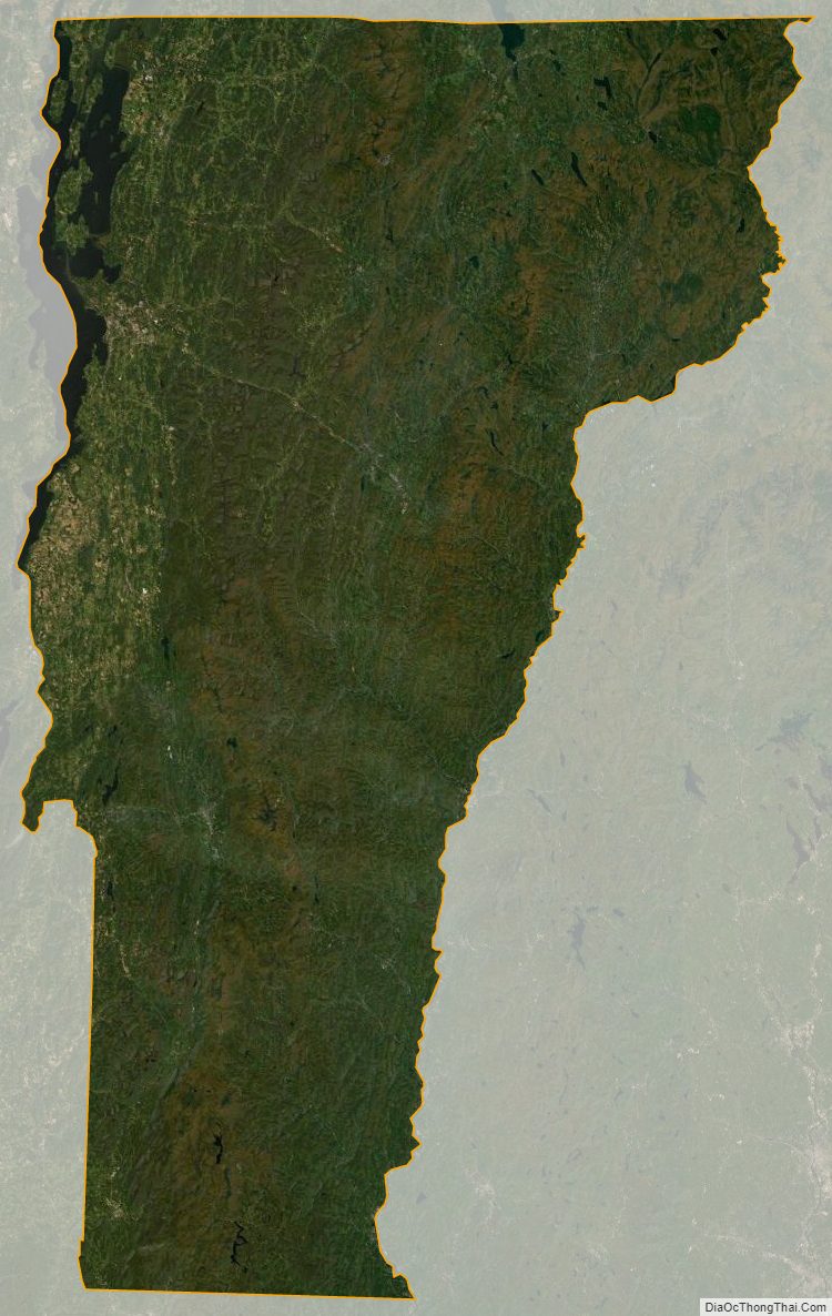 Bản đồ bang Vermont từ vệ tinh