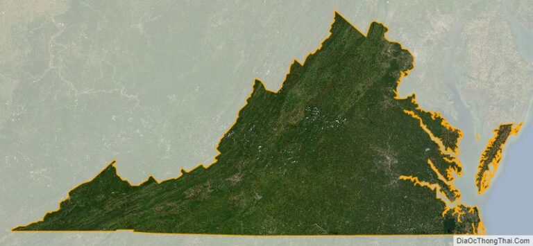 Bản đồ bang Virginia từ vệ tinh