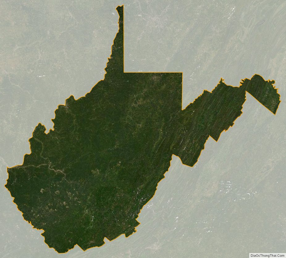 West Virginia satellite map