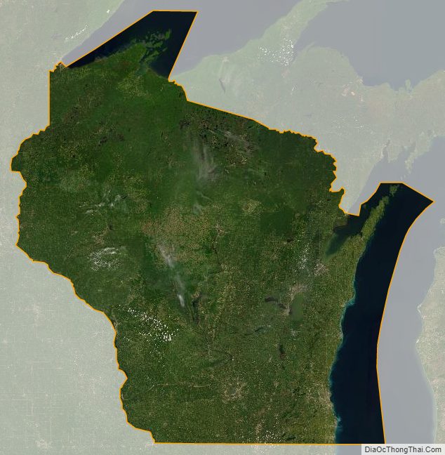 Wisconsin satellite map