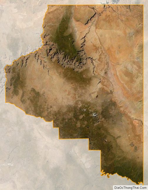 Satellite Map of Coconino County, Arizona