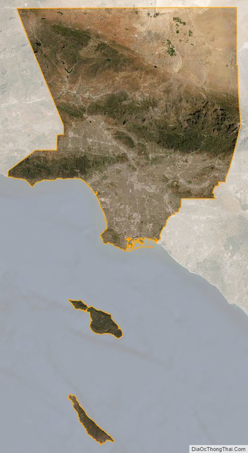 Satellite Map of Los Angeles County, California