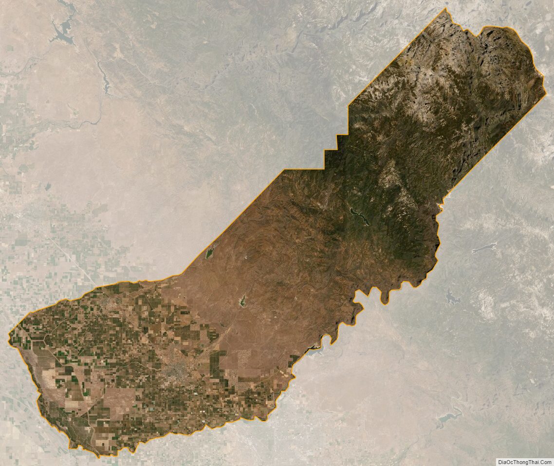 Satellite Map of Madera County, California