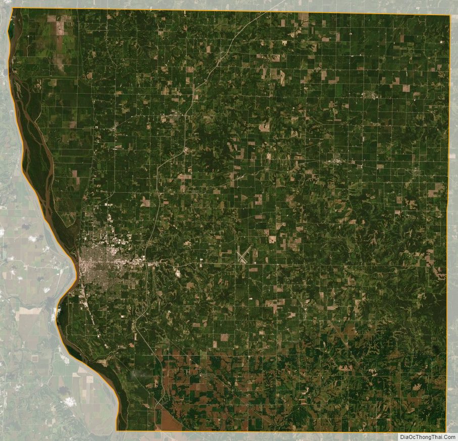 Satellite Map of Adams County, Illinois