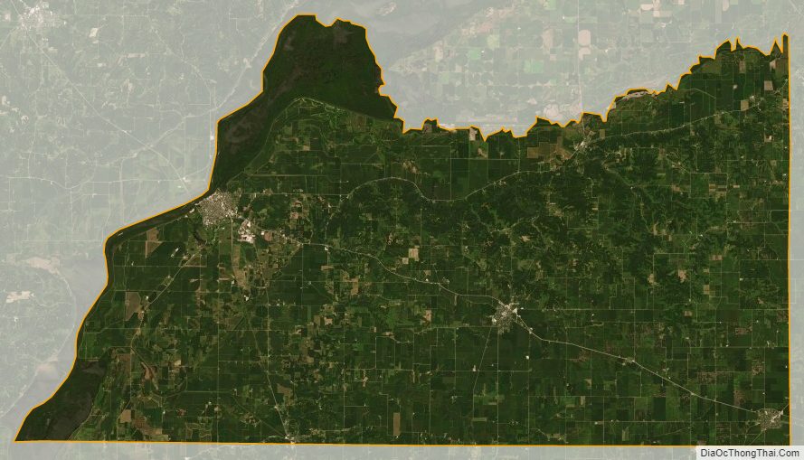 Satellite Map of Cass County, Illinois