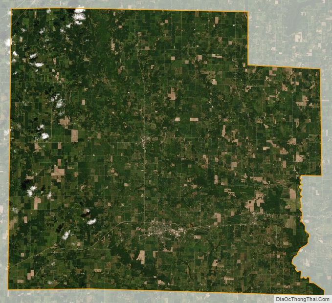 Satellite Map of Clay County, Illinois