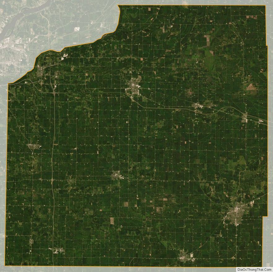 Satellite Map of Henry County, Illinois
