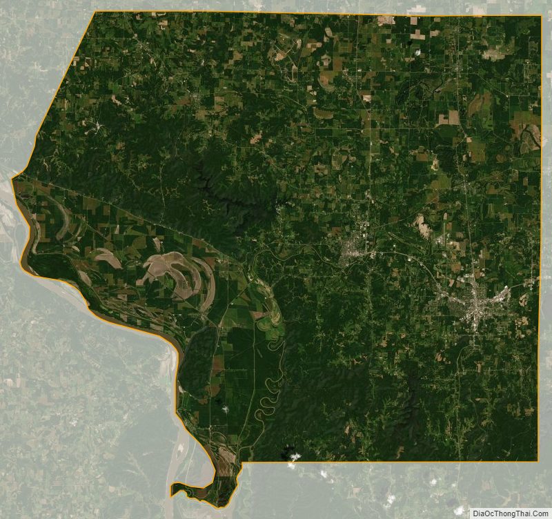 Satellite Map of Jackson County, Illinois