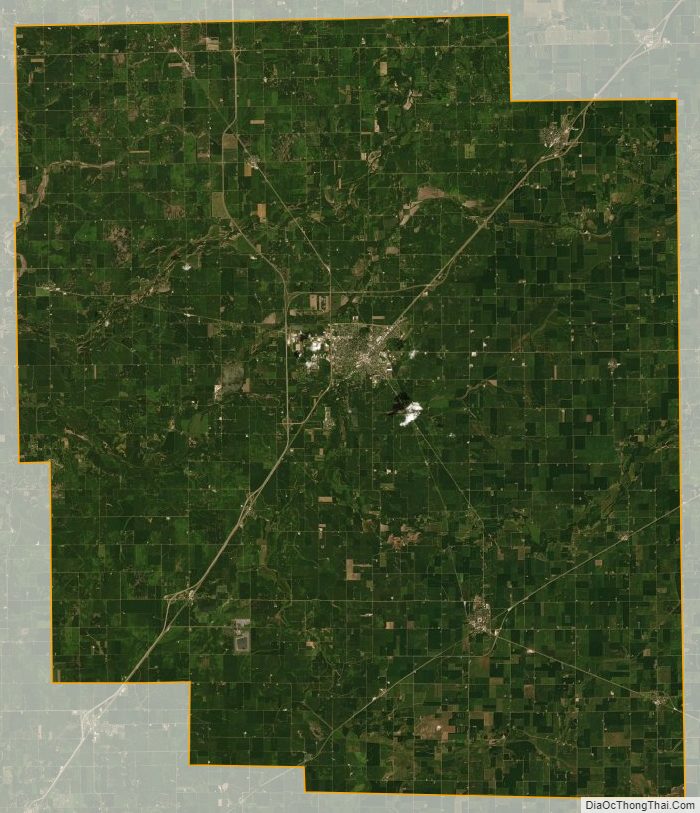 Satellite Map of Logan County, Illinois