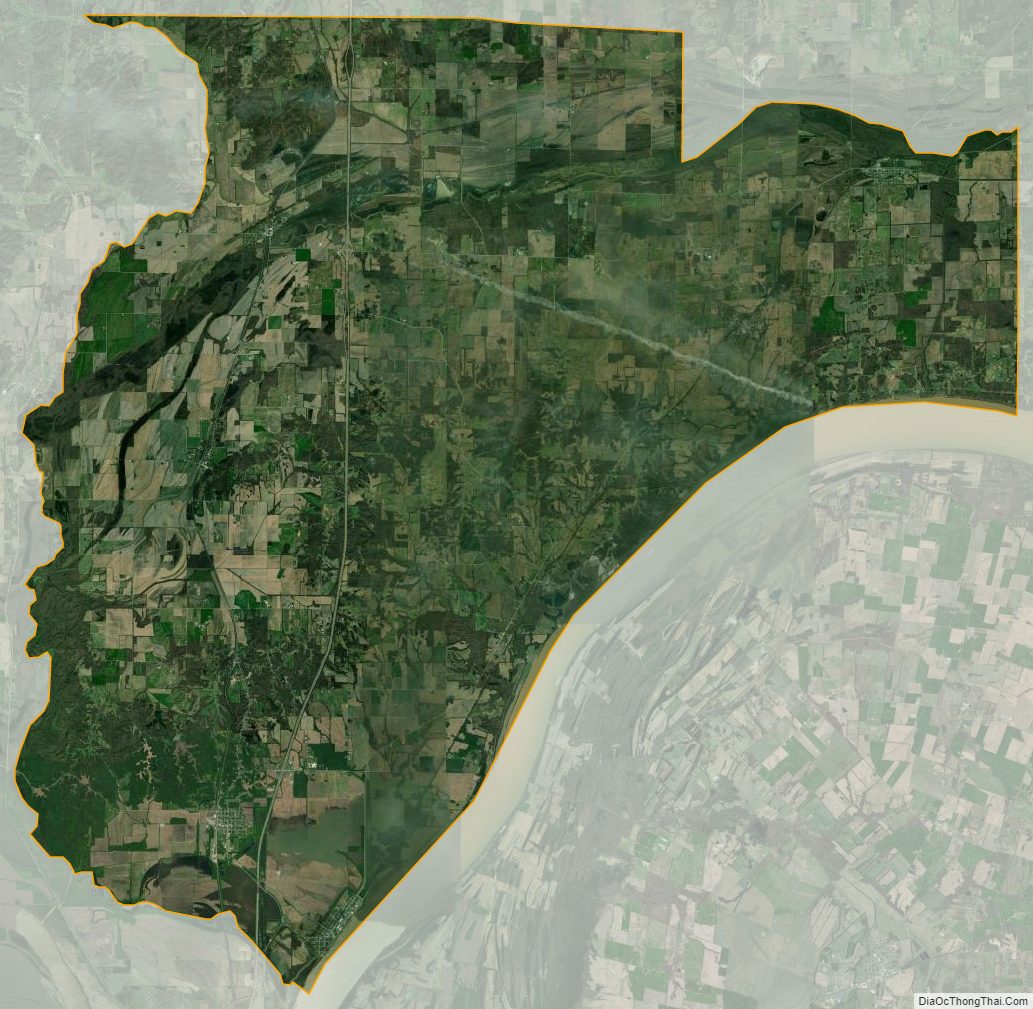 Satellite Map of Pulaski County, Illinois