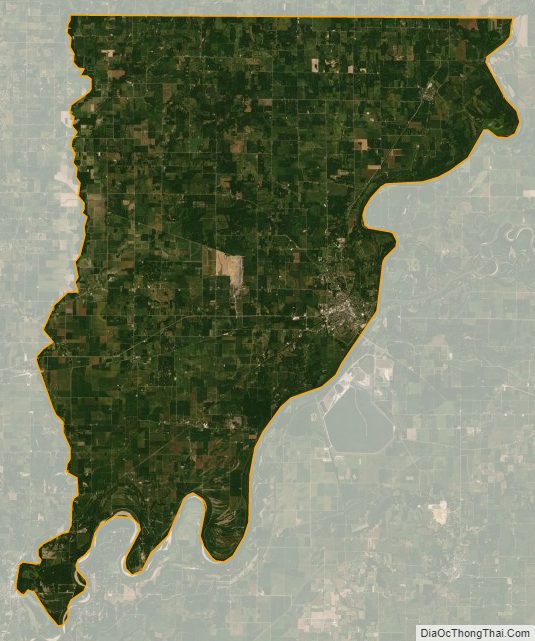 Satellite Map of Wabash County, Illinois